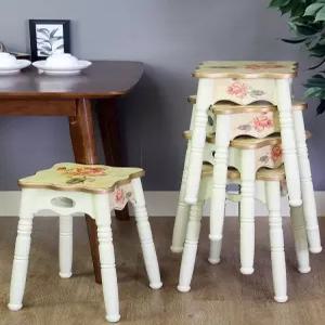 클래식 화장대 의자 스툴 빈티지 사각 메이크업 유럽풍