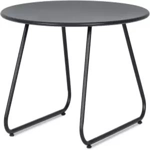 아테나 컬렉션 야외 파티오 사이드 테이블 실내 실외 비스트로 발코니 현관 정원 블랙을 위한 소형 원형
