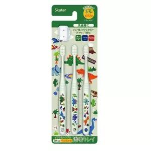 다이노사우루스 아동용 칫솔 3P 세트 (캡포함) STEP2