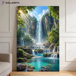 [GALLERITS]일출 재물 폭포 그림 돈들어오는 풍수 인테리어 거실 액자 개업선물