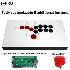 FightBox F-PRO 올 단추 레버리스 아케이드 게임 컨트롤러, PC, 스위치용