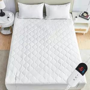 이스트홈 전기 온열 매트리스 패드 풀사이즈 코랄 플리스 커버 딥 포켓 세탁기 세척 가능 클라우드
