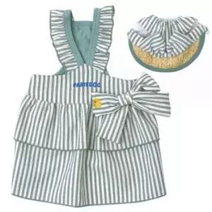 [반려] 드레스 XL 모자 패리스독 강아지옷 블루 세트 버터스트라이프