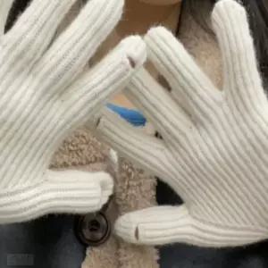 터치 니트장갑 화이트 손가락터치장갑