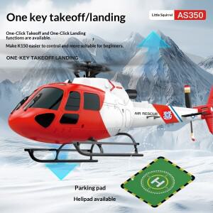 WLtoys K150 AS350 RC 헬리콥터 4채널 3날개 비동축 로터 고도 유지 광학 흐름 원키 이착륙 초보자용