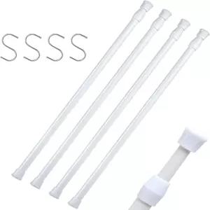 캠핑카 RV 냉장고 주방 창문 찬장 식기 옷장 캐비닛용 소형 텐션 로드 1628인치 스프링 조절 바 4팩 흰색