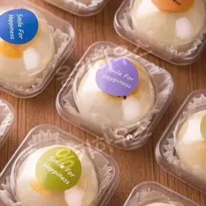 100개입 두쫀쿠 투명사각 모찌떡 화과자 뚜껑 상하 포장용기 마카롱 투명 두