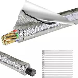 배선 호스 파이프 및 배기 라인용 자가 접착식 자동차 열 차폐 슬리브 3/8 x 39 알루미늄 랩 스테인리스