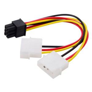 8인치 ATXP4EXT ATX 12V 4핀 수컷에서 6핀 8핀 암컷 PC CPU 전원 연장 코드 커넥터 어댑터