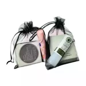 오간자주머니 9X12 블랙 망사 드로스트링 용