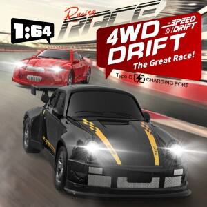 2026 새로운 1:64 드리프트 RC카 4륜 원격 조종 레이싱카 풀 비율 데스크 경쟁 장난감 소년들을 위한 이상