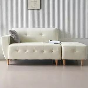 브릿지 고급 라텍스폼 방수 2인 카우치소파 스툴포함 (저상형쇼파 좌식가능)