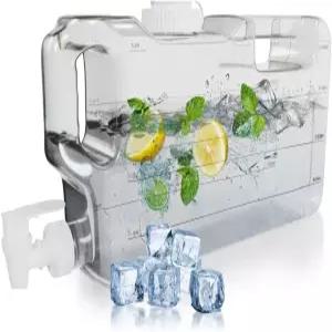 하이드라핏 냉장고 물 디스펜서 1.1갤런 - 누수 방지 슬림 물통 스피갓 포함 BPA 프리 리필 가능한 클리어