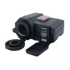 오토바이 바이크 스쿠터 듀얼 2V 소켓 충전 24 볼트 스마트폰 시거잭 / 방수