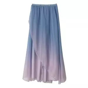 무용 연습복 투톤 와이드 댄스복 쉬폰 통넓은 치마바지 바지