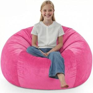 SIMFLAG 61CM 더치 메모리 의자 빈백 채워진 커버가 2피트 벨벳 폼으로 편안한