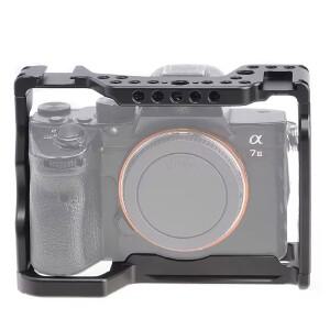 소니 호환 A7M3/A7R3/A9용 호환 카메라 케이지 - 알루미늄 합금 1/4 3/8 나사산 인체공학적 그립