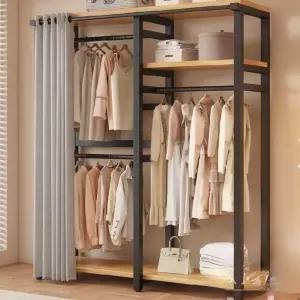 심플행거 옷장 시스템장 조립식 원룸 커튼 드레스룸 행거형 수납 옷방