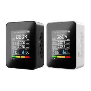 5in 1 온도 측정기 LCD 디스플레이 CO2 TVOC 감지기 가정 사무실 재배실용 공기질 모니터