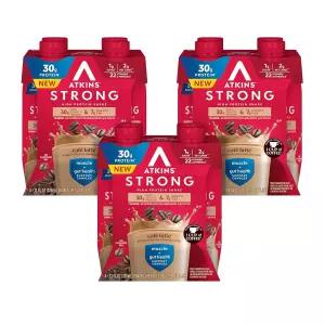 앳킨스 강력 고단백 쉐이크 카페 라떼 맛 30g 단백질 7g 프리바이오틱 섬유 1g 설탕 근육 및 장 지원 GLP1