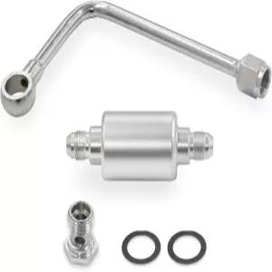 광택 알루미늄 연료 필터가 장착된 LVOUP 8131 크롬 강철 라인 키트