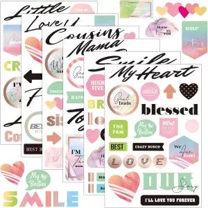 30장 스크랩북 스티커 데칼 방수 비닐 행복 여행 가족 친구 추억 앨범 장식 예술 프로젝트 사랑 테마