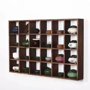 원목 다기장 그릇장 벽걸이 수납장 선반 찻잔 장식장 20칸