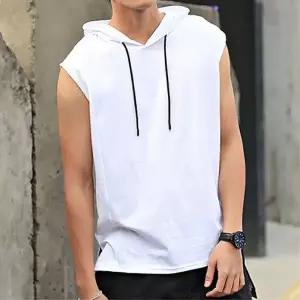 남성 여름 민소매 후드 티셔츠 쿨원단 데일리룩