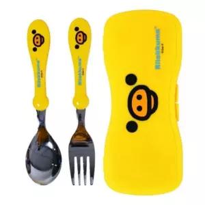 포크 케이스 어린이 세트 도시락 휴대용 스푼 수저 얼굴 뉴 키이로이토리 캐릭터