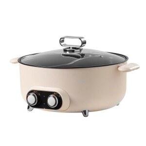 다기능 반반 전기 포트 샤부샤부 바베큐 1세대 전기냄비 튀김 훠궈 펄화이트