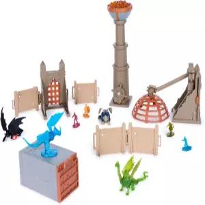 드림웍스 즈 월드 오브 버크 및 토치 타워 플레이 세트가 된 화염 번들 팩 체험 4세 이상용 피규어 4종