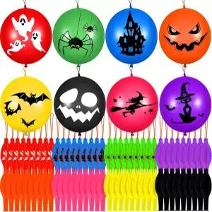 레이도 36개 할로윈 펀치 풍선 18인치 고무줄이 달린 라텍스 원형 간식 파티 용품 장식 굿이백 필러