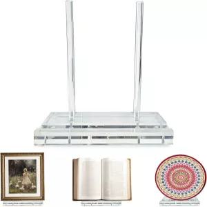 DZSR 클리어 아크릴 책 스탠드 7.87 x 3.54 인치 다목적 판 및 프레임 사진 앨범 레코드 매거진 태블릿