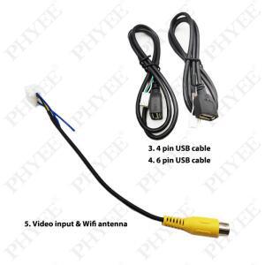 와이어링 하네스 세트 USB 어댑터 GPS 안테나 비디오 오디오 Aux RCA 마이크 선풍기 커넥터 와이파이 케이