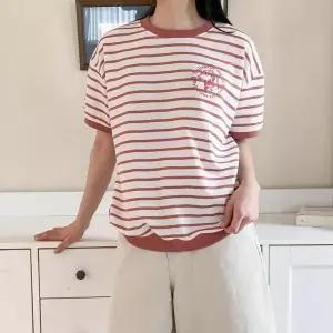 [하프클럽/다잇템]여자 강아지 크로쉐 빅사이즈 줄무늬 맨투맨