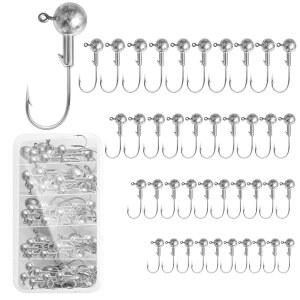 40팩 낚시 지그 세트, 박스 , 크래피 배스 송어용 낚시 소프트 루어 , 바닷물 민물 낚시 태클 키트, 0 3g 1 /8온스 , 0 9g 3 /16온스 , 0 4g 1 /4온스 , 10g 3 /8온스 , 각 사이즈 10개