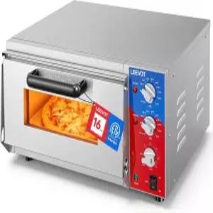 리보트 16인치 싱글 데크 상업용 피자 오븐 타이머 및 세라믹 스톤이 있는 1800W 카운터탑 전기 메이커