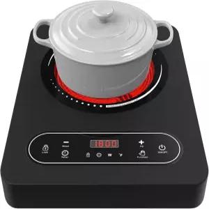 전기 쿡탑 1800W LED 터치 스크린이 있는 싱글 버너 휴대용 스토브 110V 안전 장치가 핫 플레이트 타이머