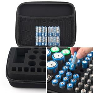 하드 쉘 배터리 정리 케이스 183개의 다양한 휴대용 호환 보관 가방 AA C D 9V 버튼 셀 박스만