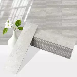 4 라이트 그레이 스톤 필 앤 스틱 백스플래시 타일 2x 8 PVC 서브웨이 주방/화장실/용 붙이기