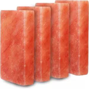 ZK 히말라야 핑크 소금 타일 벽돌 스파 사우나 벽용 4개 팩 홈 데코 및 DIY 프로젝트용 블록 2.5파운드