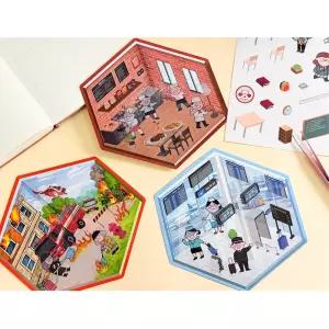 직업활동 체험행사 상상꾸미기 3D 직업테마 스티커꾸미기 교구 공예 학습교재 창체