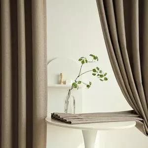 [메종텍스타일]스톤 그리드 항균 형상기억 인테리어 암막 커튼 기본핀형 3color