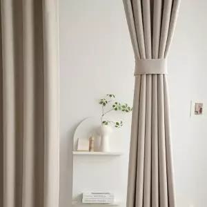 [메종텍스타일]스톤 그리드 항균 인테리어 암막 커튼 아일렛형 3color