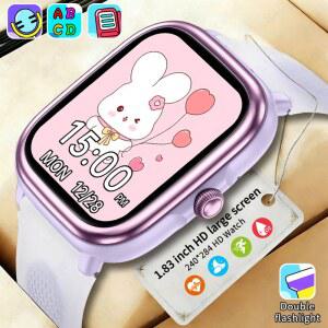 1.83인치 어린이용 스마트워치 (남아/여아용) 심박수, 수면 모니터링, 걸음 수 측정, 알람 시계, 퍼즐 게임, 앱/전화 없이 사용 가능