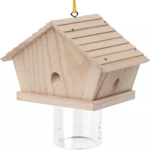 GRTRE 1팩 야외용 나무 목수 벌통 - 최고의 보링 자연 샬레 스타일 걸이 곤충 덫이 벌을 제거합니다