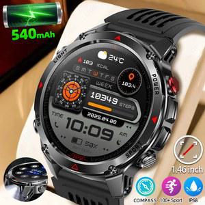 LIGE 남성용 새로운 야외 군용 스마트 시계 GPS 트래커 심박수 건강 모니터 고도계 나침반 방수 워치