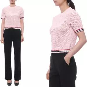 (톰브라운) 26SS 여성 헥터 인타르시아 반팔니트 FKA511A Y3062 642 26S