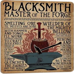 파이온 대장간 지식 금속 마스터 오브 더 포지 레트로 인포그래픽 포스터 클럽 키친 카페 바 장식 8x12