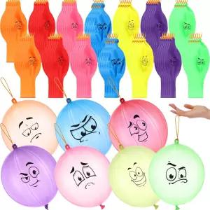 Hollowfly 100 팩 표현 헤비 듀티 펀치 풍선 카니발 재미있는 파티 선호 활동 장식 생일 보상 가방 채우기